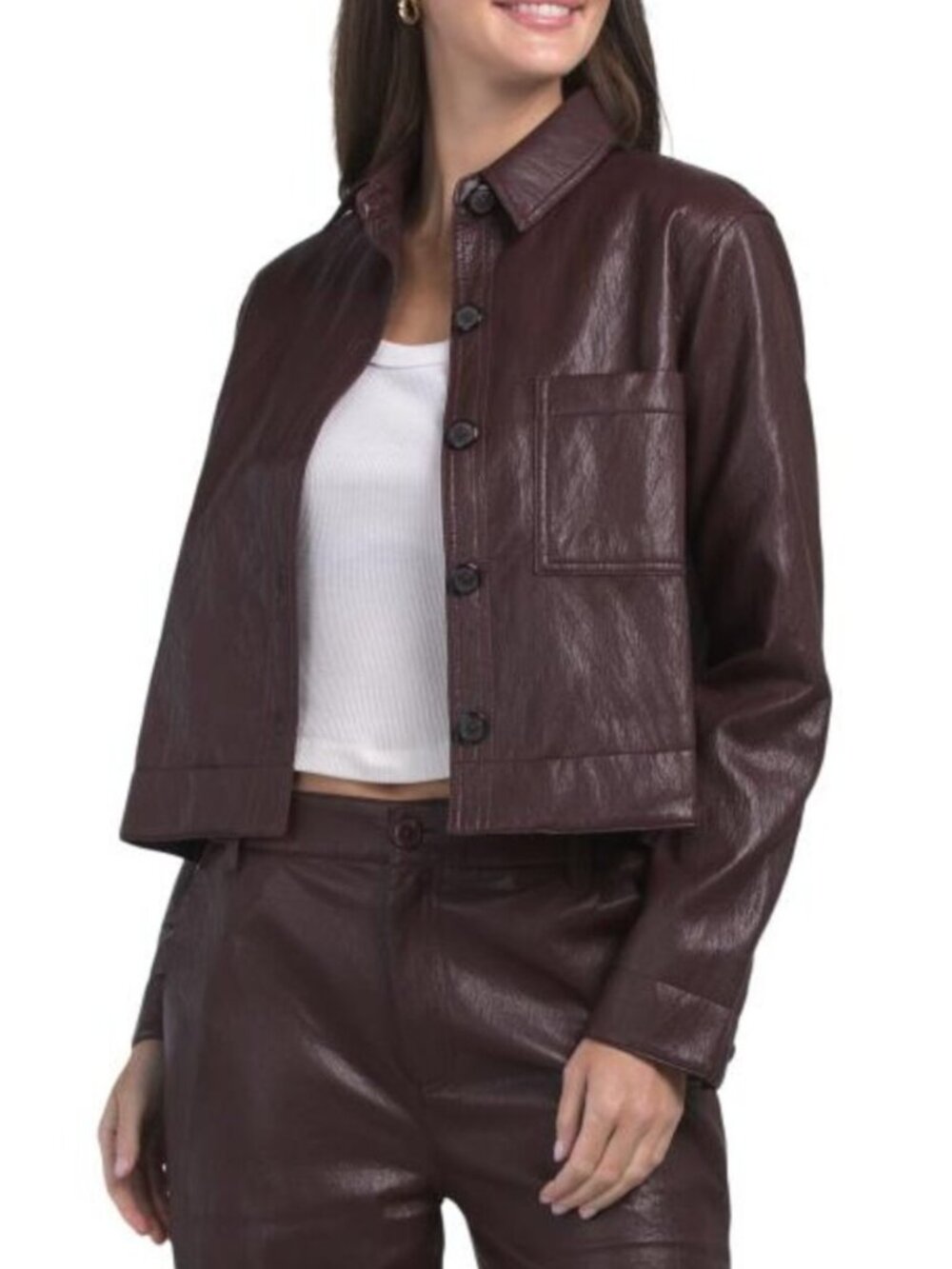 BELLA DAHL Crop Pocket Button Down Jacket
